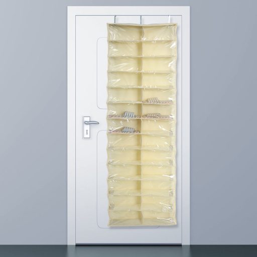 Závesný organizér obuvi, 160x55x16 cm - Béžový