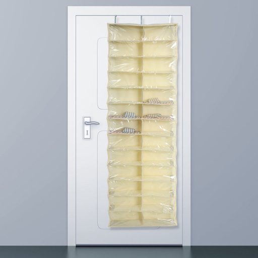 Závesný organizér obuvi, 160x55x16 cm - Béžový