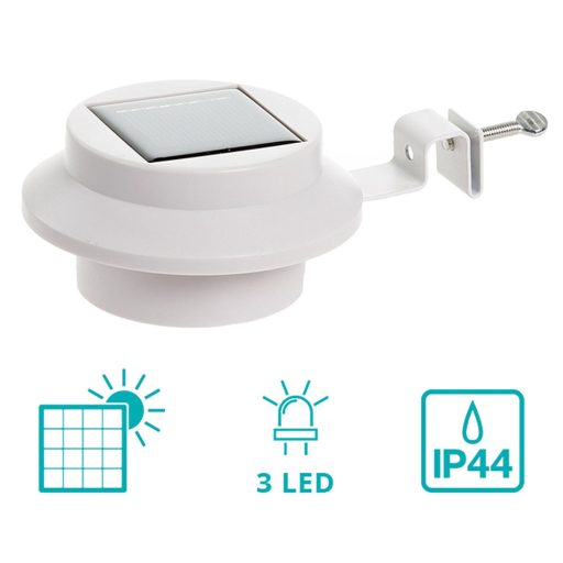 Solárna lampa na odkvap vo voliteľných farbách- 2 ks- Biela