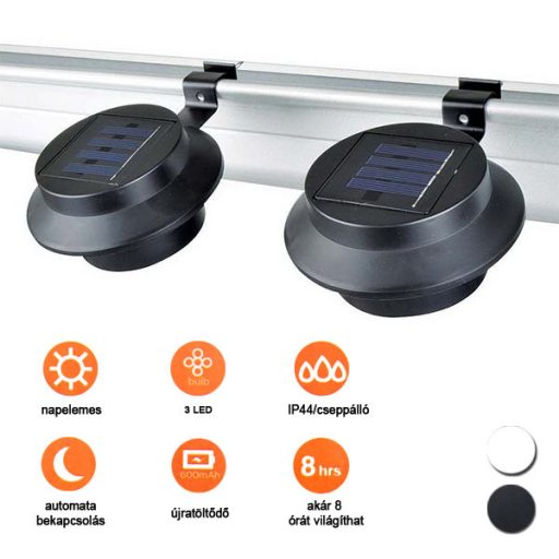 Solárna lampa na odkvap vo voliteľných farbách- 2 ks
