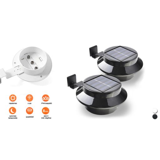 Solárna lampa na odkvap vo voliteľných farbách- 2 ks