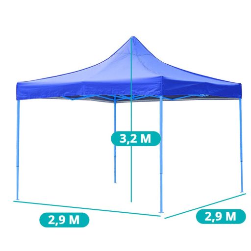 Záhradný pavilón-modrý-2,9x2,9 m