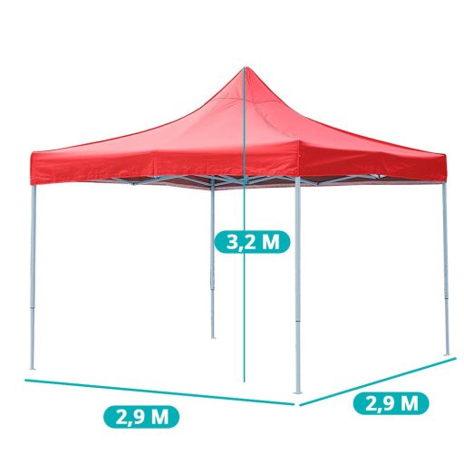 Záhradný pavilón-červený altánok-2,9x2,9 m