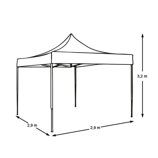 Záhradný pavilón-biely-altánok-2,9x2,9 m