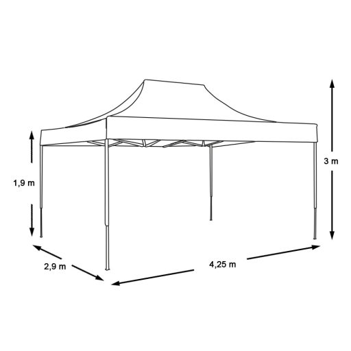 Záhradný pavilón- červený-2,9x4,25 m