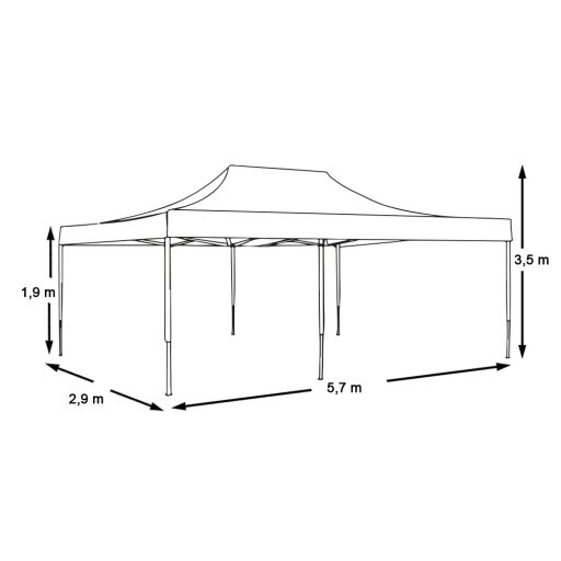 Záhradný pavilón- biely- 2,9x5,7 m