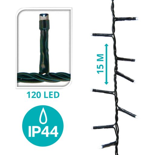 LED reťaz vo voliteľnej veľkosti - s 120 ks LED teplá biela