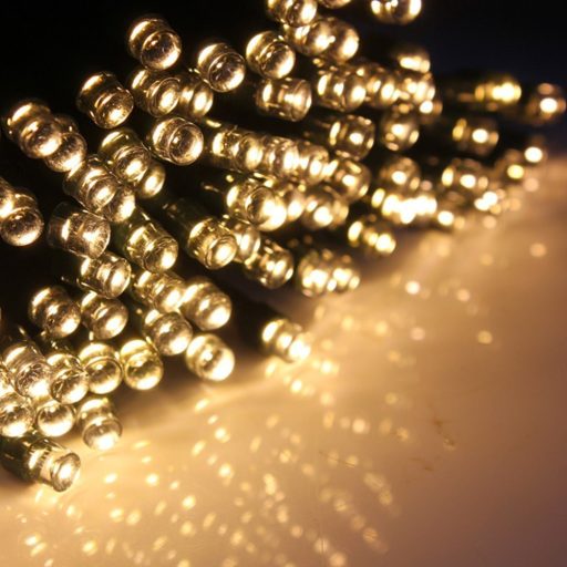 Solárna záhradná svietiaca reťaz 100 LED, teplé biele svetlo, 20 m