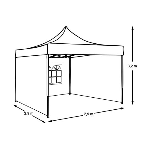 Záhradný pavilón- rôzne tipy- modrý+ bočné steny-2,9x2,9 m