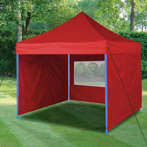 Záhradný pavilón-červený+bočné steny-2,9x2,9 m