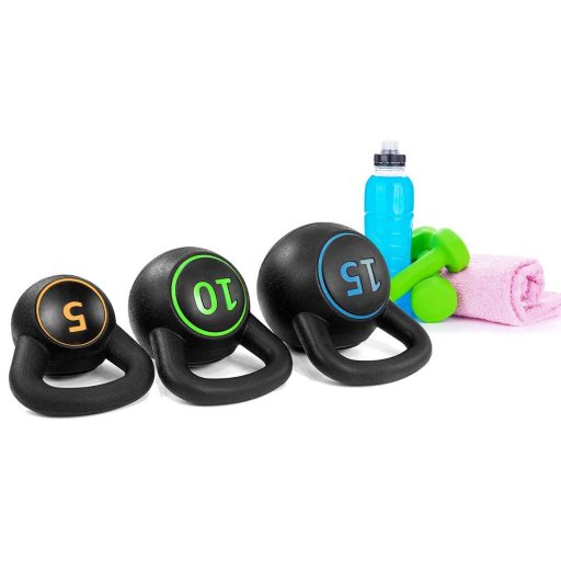 3-dielna Kettlebell sada - 2.3/4.5/6.7 kg (5/10/15 lbs)