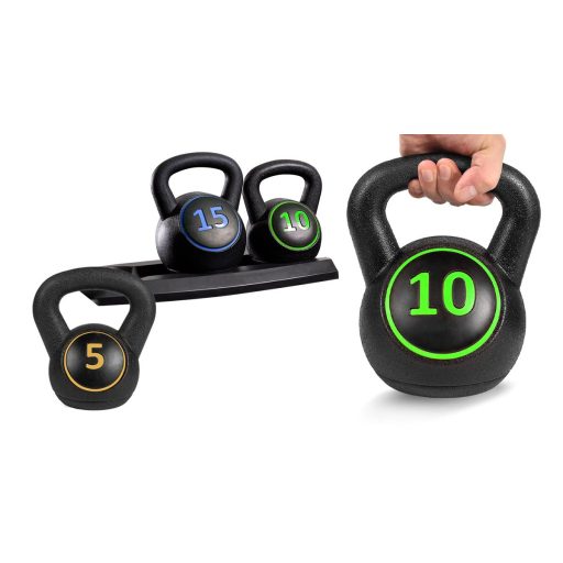 3-dielna Kettlebell sada - 2.3/4.5/6.7 kg (5/10/15 lbs)