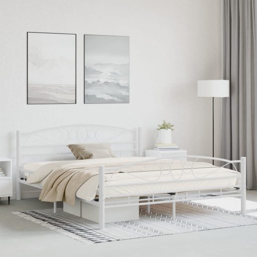 Kovový posteľový rám s lamelami v rôznych veľkostiach a farbách, 160x200 cm, Mimi, biely