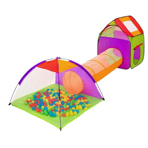 Detský stan a hrací domček s tunelom vrátane 200 loptičiek