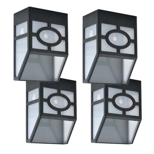 Vonkajšia čierna solárna lampa, 4 ks