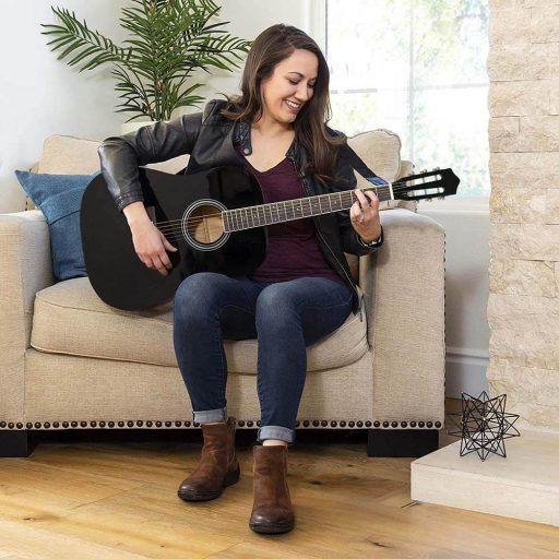 Akustický gitarový set pre začiatočníkov s ladičkou navyše,  2 farebné prevedenia, čierny