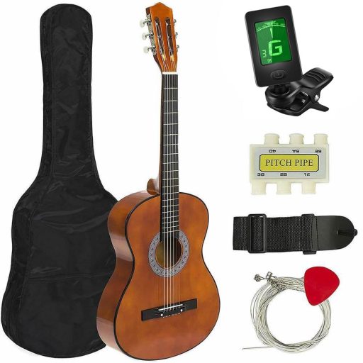 Akustický gitarový set pre začiatočníkov s ladičkou navyše,  2 farebné prevedenia- červený