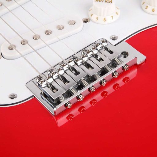 Elektrický gitarový set pre začiatočníkov s gitárkombom navyše - červený