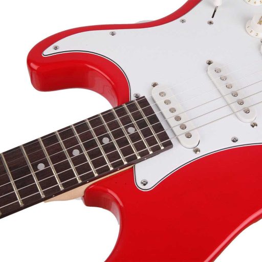 Elektrický gitarový set pre začiatočníkov s gitárkombom navyše - červený