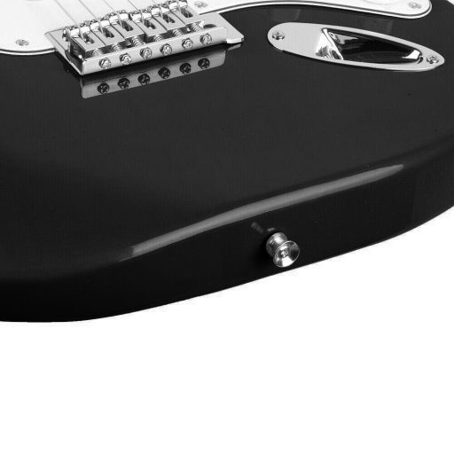 Elektrický gitarový set pre začiatočníkov s gitárkombom navyše - čierny