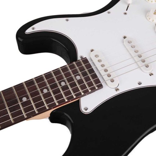 Elektrický gitarový set pre začiatočníkov s gitárkombom navyše - čierny