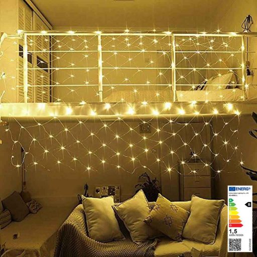 LED svetelná sieť, 128 LED, 2 rôzne farby- teplá biela