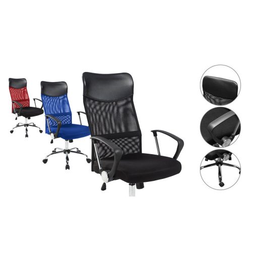 Ergonomické kancelárske kreslo s vysokou opierkou, 3 rôzne farby