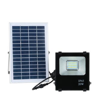 LED reflektor so solárnym panelom, 4 typy, 20W