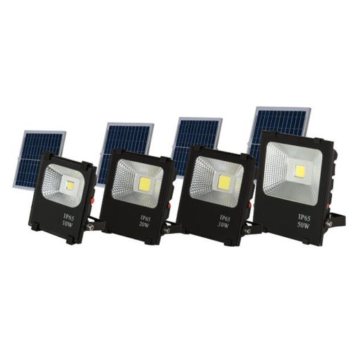 LED reflektor so solárnym panelom, 4 typy