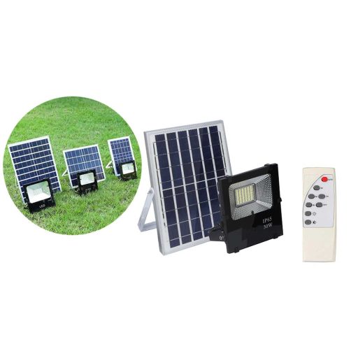 LED reflektor so solárnym panelom, 4 typy