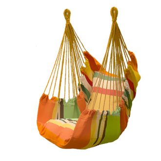 Závesné kreslo s vankúšom, oranžové
