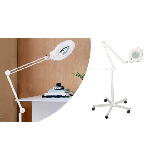 Kozmetická lampa s lupou a stojanom