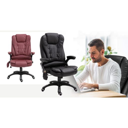 Kancelárske kreslo s funkciou masáže, 2 farby, čierna