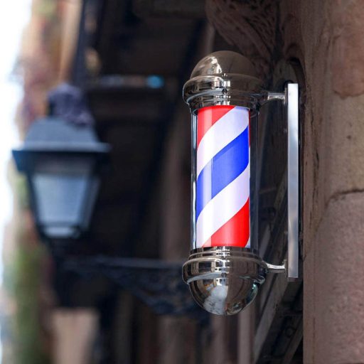 Svetelný pútač barber shop