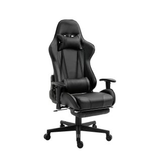 Gamer stolička s podnožkou, čierna