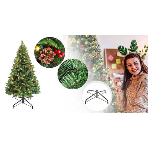 Vianočný stromček s LED diódami, rôzne typy, teplá biela, 100 LED- ov, 120 cm