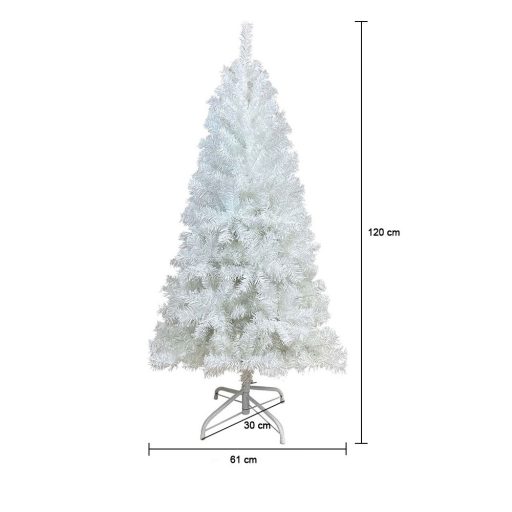 Umelý vianočný stromček biely, v rôznych veľkostiach, 120 cm