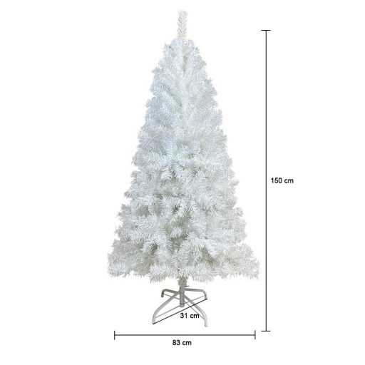 Umelý vianočný stromček biely, v rôznych veľkostiach, 150 cm