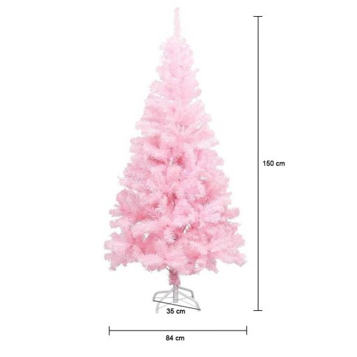 Umelý vianočný stromček ružový, v rôznych veľkostiach, 150 cm