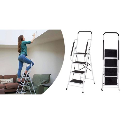4-stupňový kovový rebrík so zábradlím