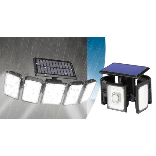 5 panelová otočná 300 LED- ová solárna lampa