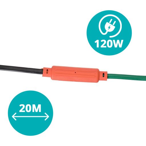 Záhradný vykurovací kábel pre rastliny v rôznych veľkostiach 120W, 20m
