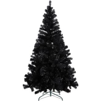 Čierny umelý vianočný stromček, 150 cm 415 vetiev