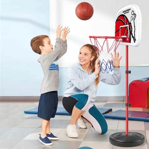 Nastaviteľný basketbalový kôš s loptou a pumpou