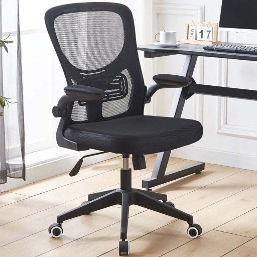 Ergonomické kancelárske kreslo s prehýbateľnými lakťovými opierkami, čierna