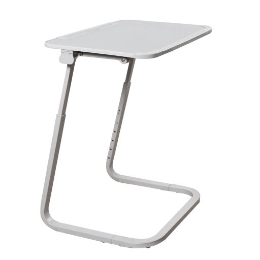 Stolík na raňajky s nastaviteľnou výškou a stojanom na tablety, sivý