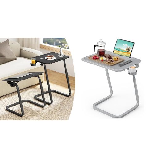 Stolík na raňajky s nastaviteľnou výškou a stojanom na tablety