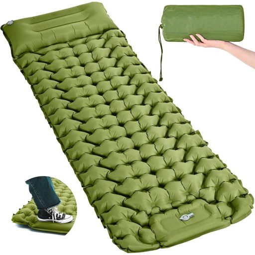 Turistický matrac pre jednu osobu, zelená
