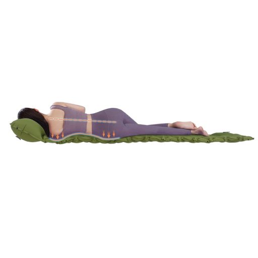 Turistický matrac pre jednu osobu, zelená