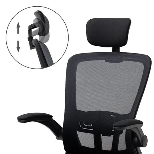  Ergonomická kancelárska stolička s bedrovou opierkou, opierkou hlavy, čierna